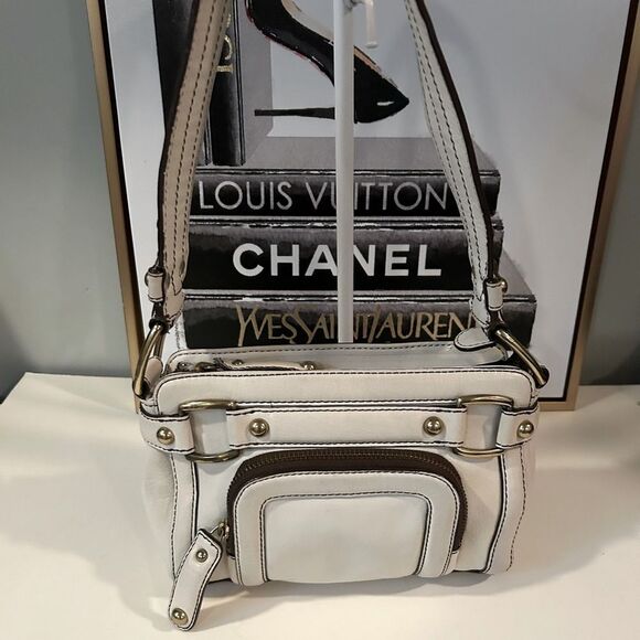 Banana Republic Stylish White and Brown Leather shoulder Bag - Picture 3 of 10